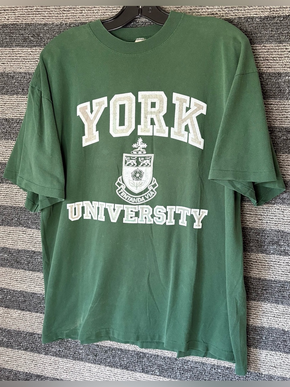 Vintage 90’s Bulletin York University Green Single Stitch T-Shirt Men’s Large